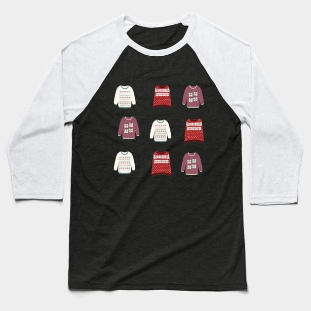 Ugly Christmas Sweater on shirts Baseball T-Shirt by Christamas Clothing